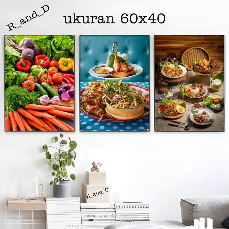 Jual Hiasan Dinding Masakan Ukuran Besar 60x40, Dekorasi dinding dapur