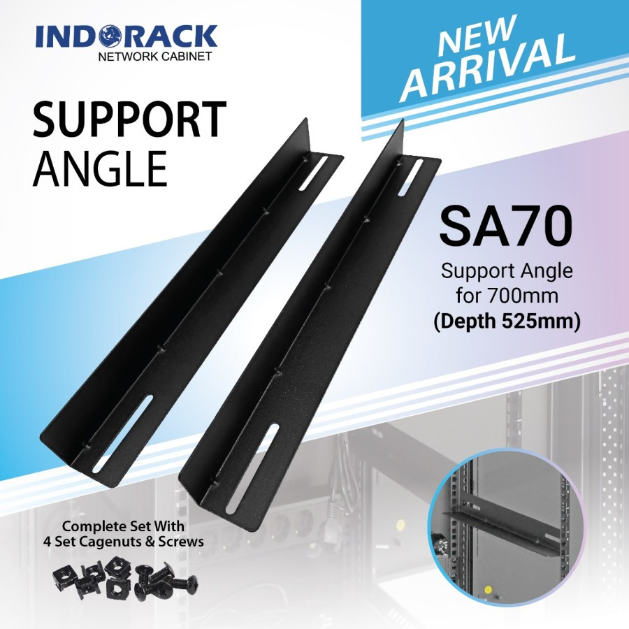 Jual Support Angle - SA70 Depth 525mm For Wallmount Rack 700mm INDORACK ...