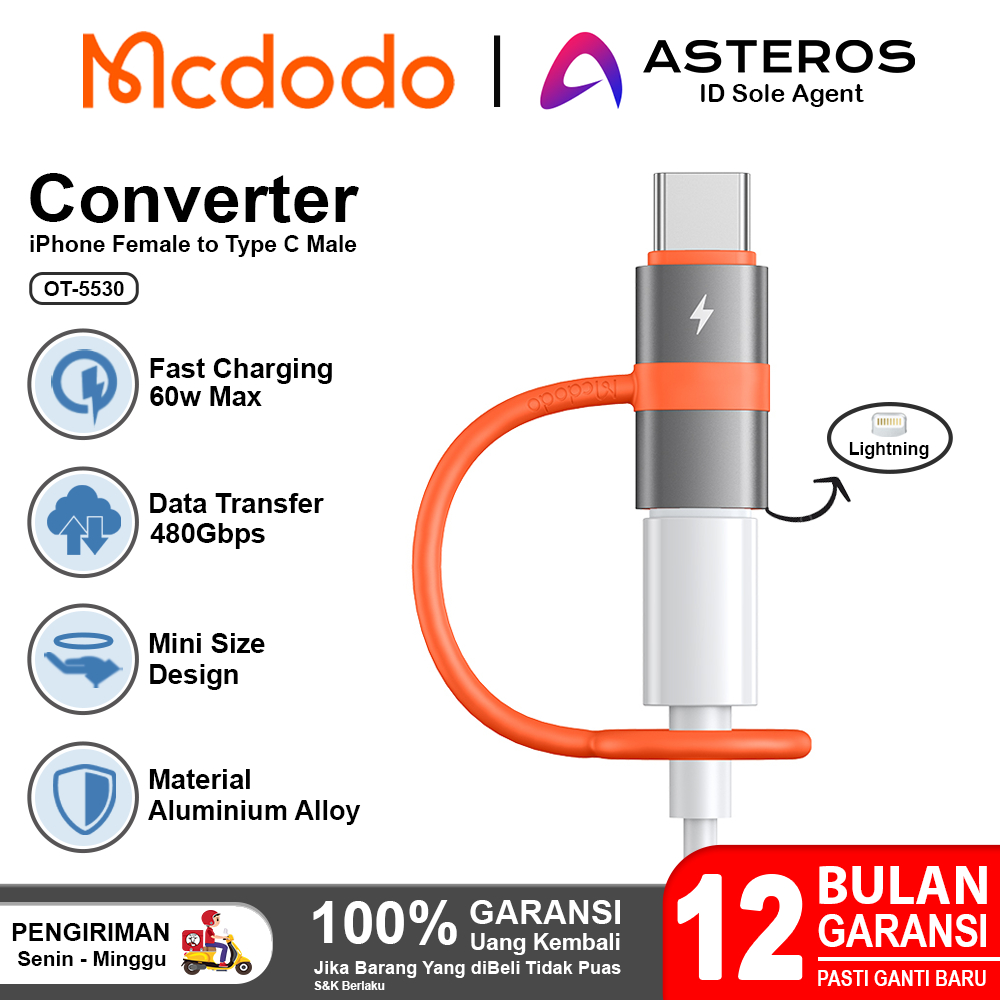 Jual Mcdodo Adapter Converter Lightning To Type C Male Charging Data Ot Shopee Indonesia