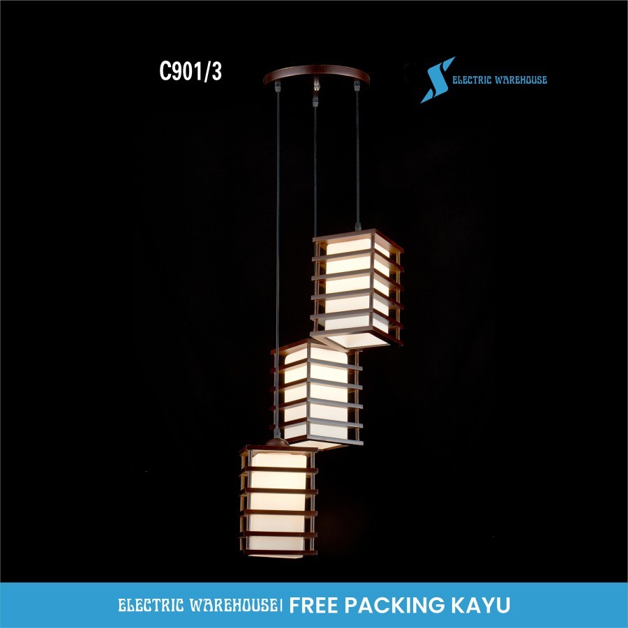 Jual LAMPU HIAS GANTUNG KAMAR RUANG TAMU MEWAH MINIMALIS SKP - C901-3