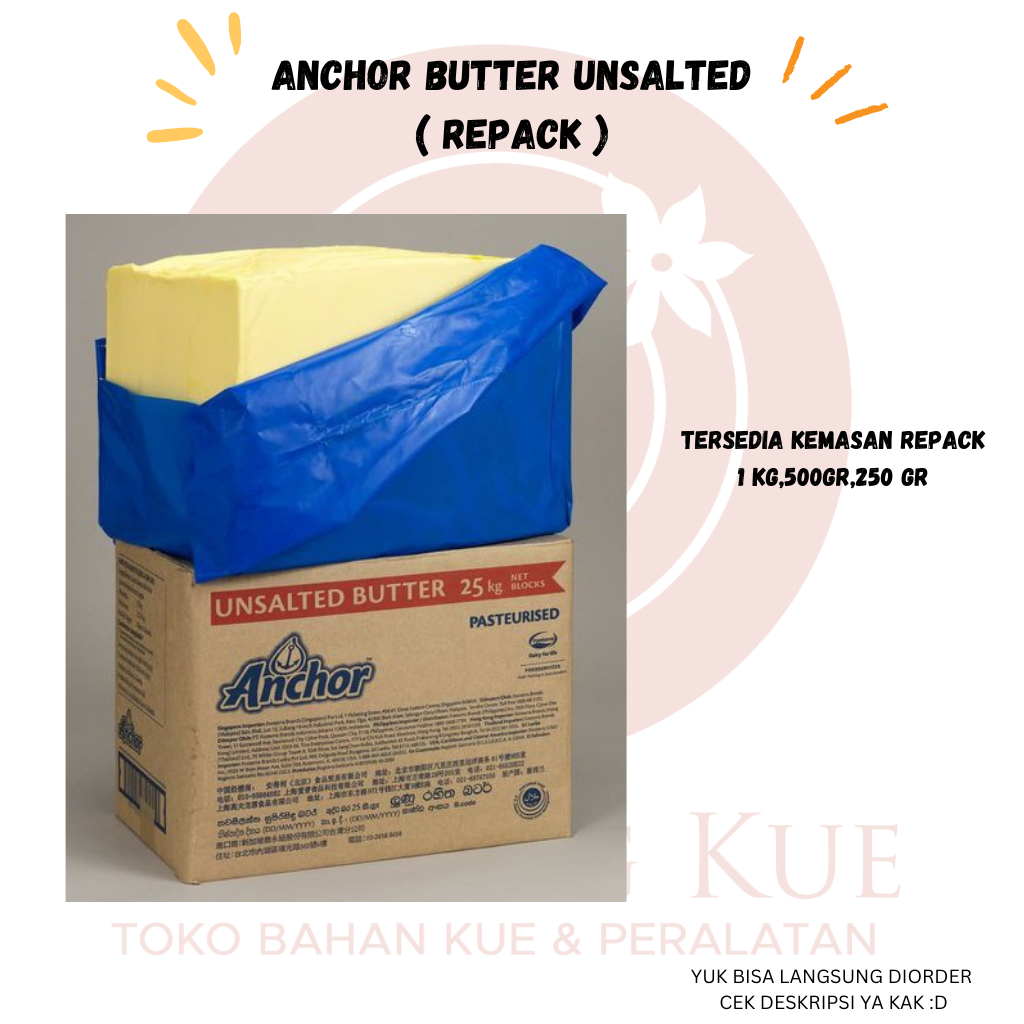 Jual Anchor Pure New Zealand Unsalted Butter 1kg ( khusus instan ...