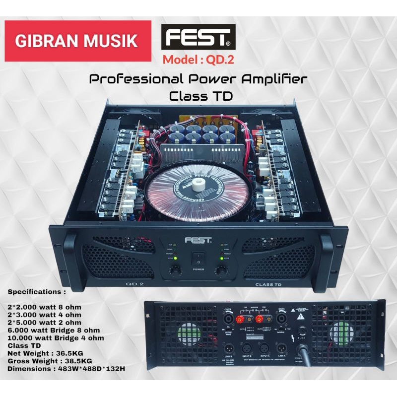 Jual Power Amplifier Fest QD2 Class TD... Power Amplifier Fest QD2