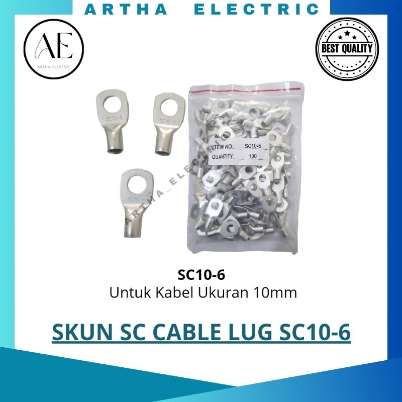 Jual Kabel Skun Tembaga Sc 10 6 Cable Lug 10mm Skun Lug Terminal Skun