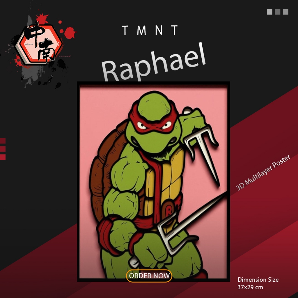 Jual Poster 3D Multilayer TMNT Raphael | Shopee Indonesia