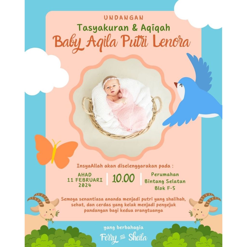 Jual Undangan Aqiqah/Tasyakuran Digital (hanya desain) | Shopee Indonesia