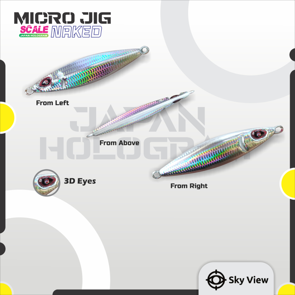 Jual Micro Jig Double Assist Skyviu Koka Naked Hologram Sisik Silver