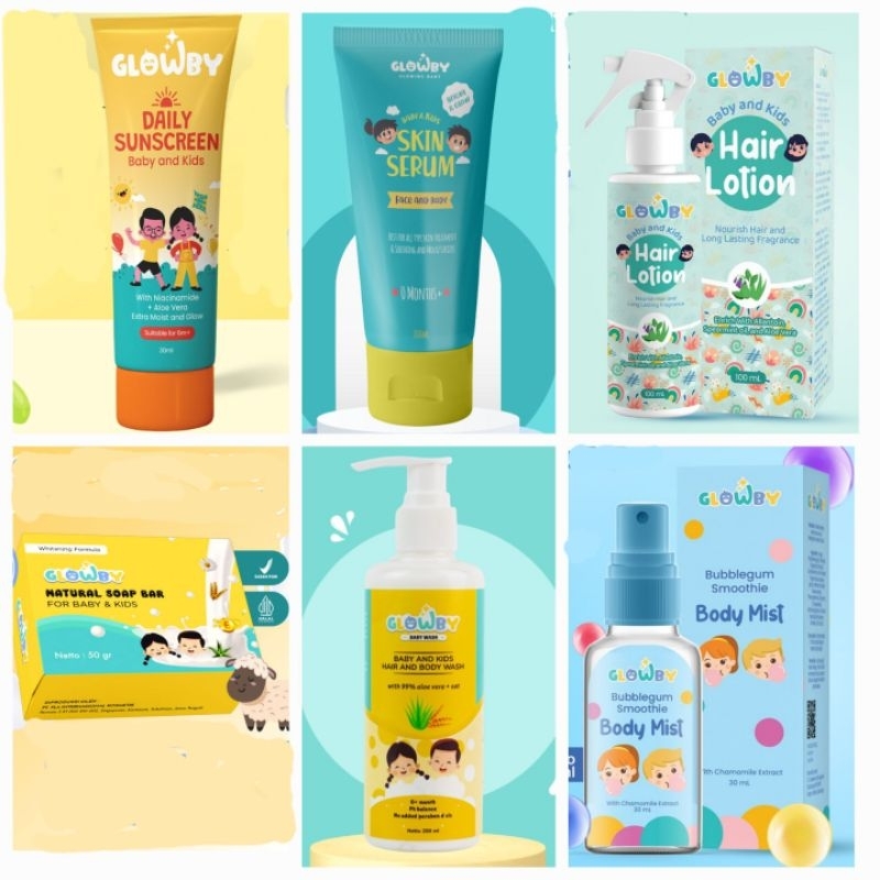 Jual Glowby Baby Kids Daily Skin Serum Sunscreen Spf 50 Face Body Wash ...