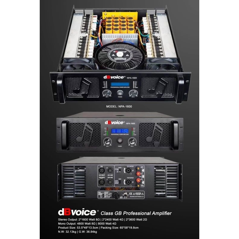 Jual Power amplifier class GB model NPA 1600 dB Voice produk bagus dan