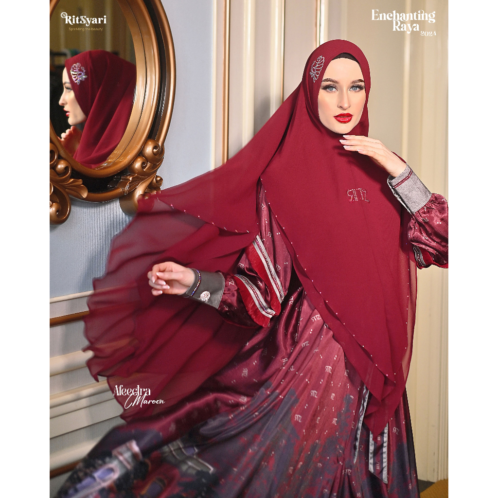 Jual RITZ SYARI - SET DRESS AFEECTRA MAROON PREMIUM 
