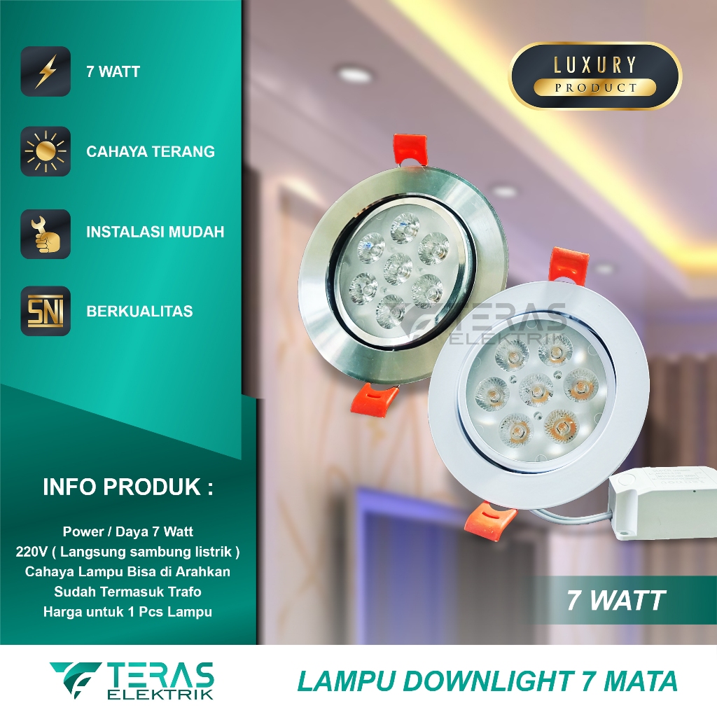 Jual Lampu downlight LED sorot 7W ceiling light inbow 7mata 7 Watt ...