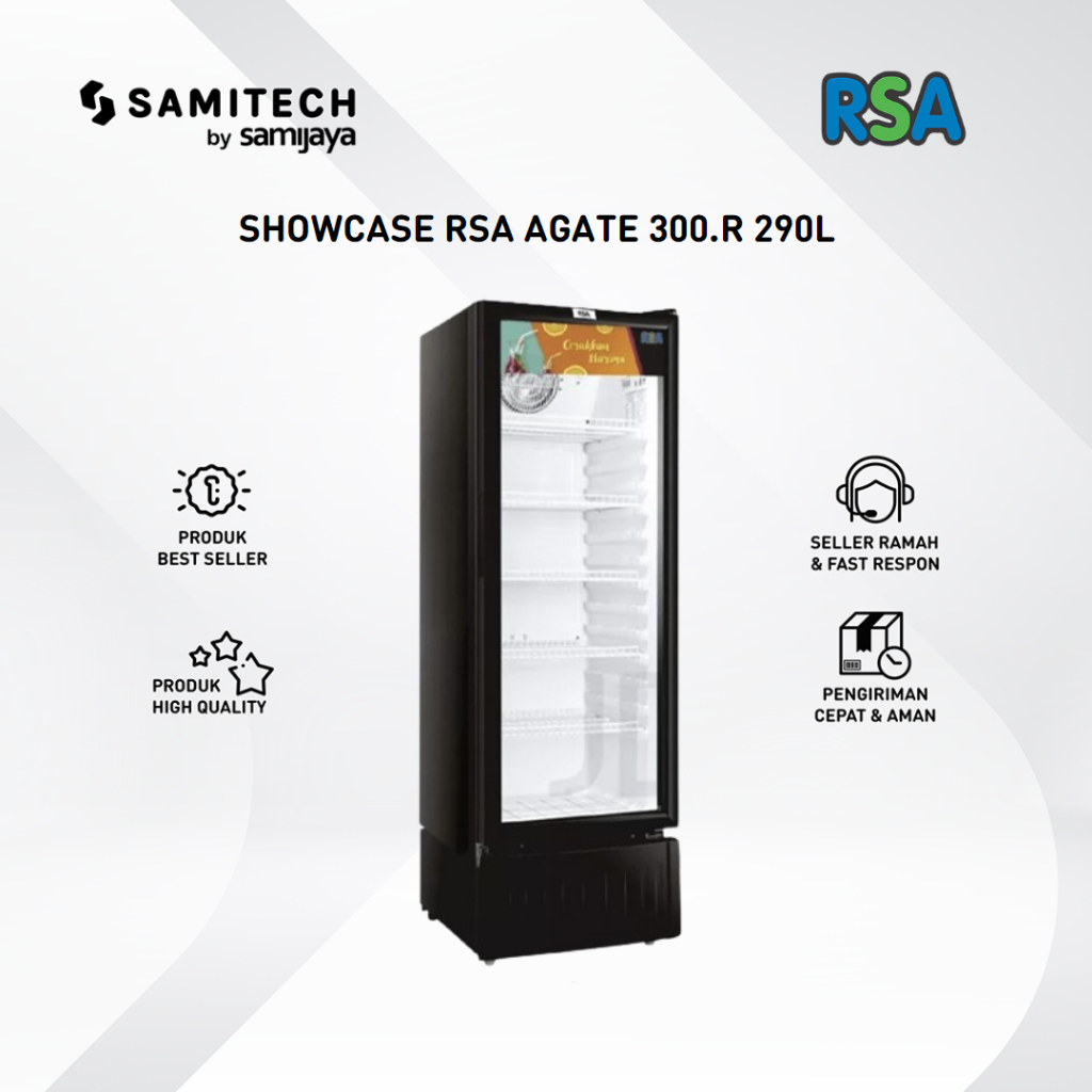 Jual SHOWCASE RSA AGATE-300.R 300 R DISPLAY COOLER 290L | Shopee Indonesia
