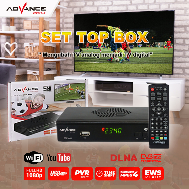 Jual Set Top Box Advance STP-A01 STP A02 STB Full HD Siaran TV Digital ...