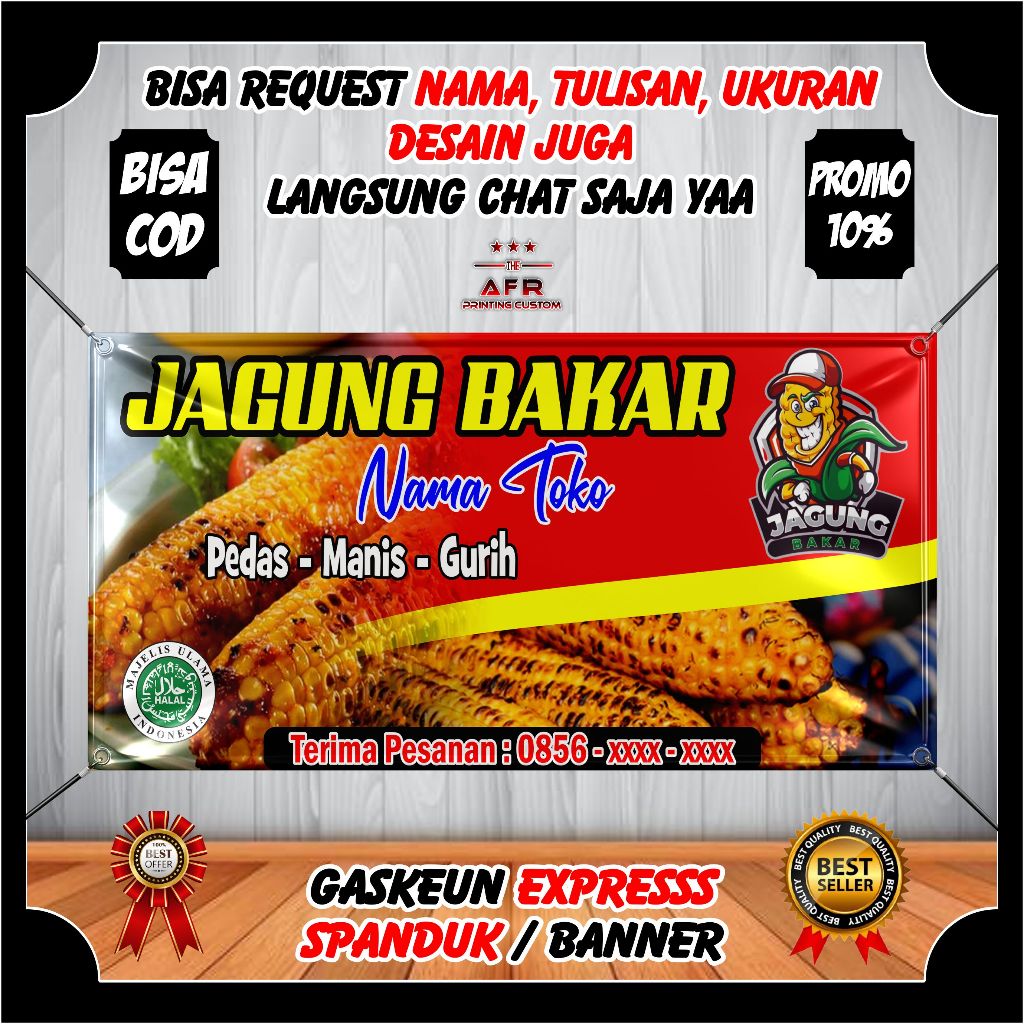 Jual Spanduk Jagung Bakar / Banner Jagung Bakar Desain Custom Murah
