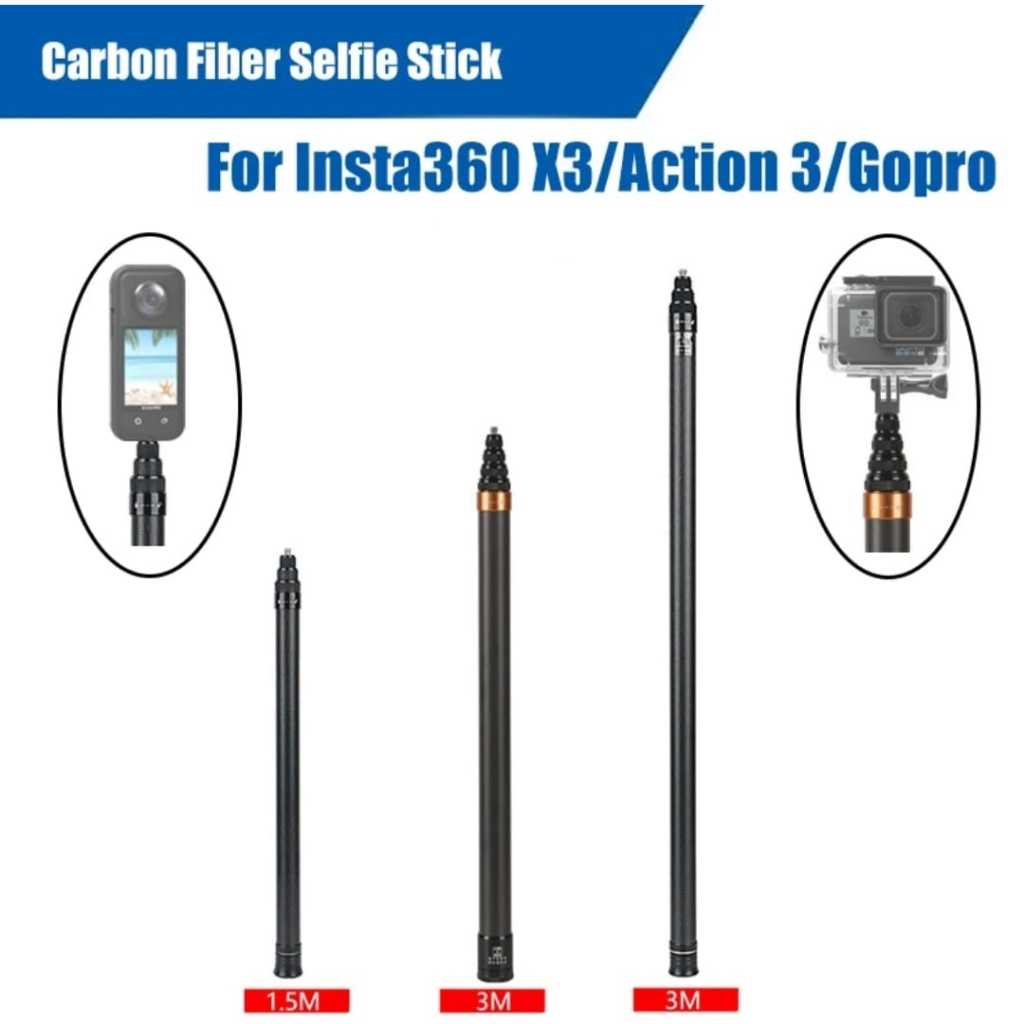 Jual Selfie Stick Invisible Bahan Carbon Fiber Untuk Action Camera ...
