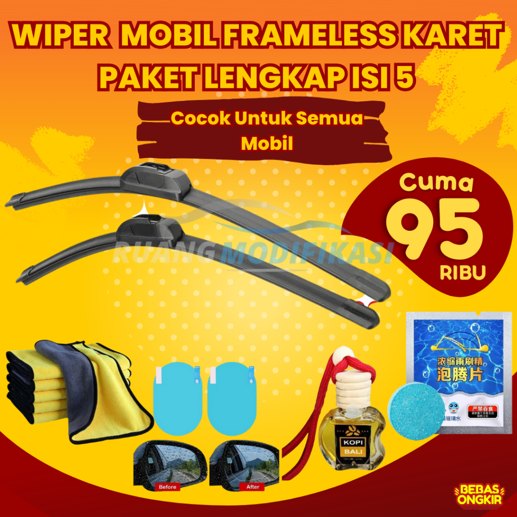 Jual Paket Wiper Mobil Frameless Universal Semua Tipe Mobil Shopee Indonesia