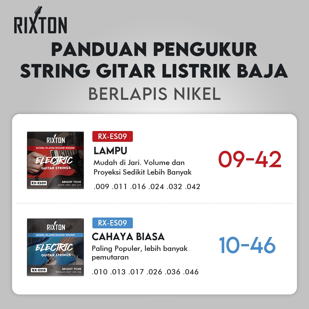 Jual RIXTON Electric Guitar Strings Regular Top 10-46 Strings Suitable ...