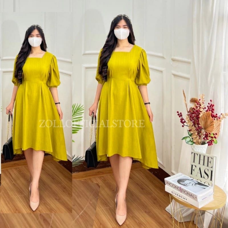 Jual Cod Dress Wanita/Midi Dress Korea/Dress Fashion Wanita Korean ...