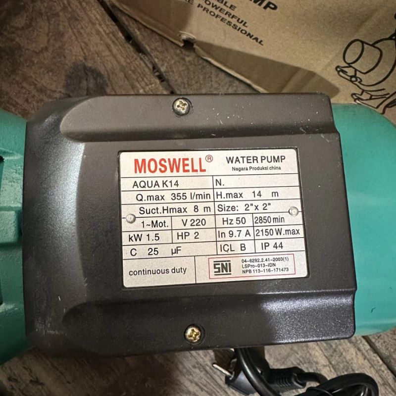 Jual POMPA AIR CENTRIFUGAL MOSWELL 2INCHI 2HP DB402 pompa air kolam ...