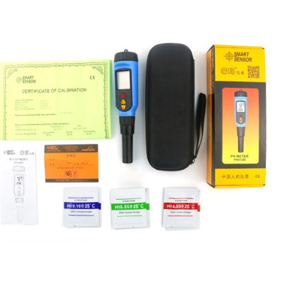SMART SENSOR pH Meter + Temperature Meter Easy to Use Portable PH818/PH818M Liquid dan Semi-Solid