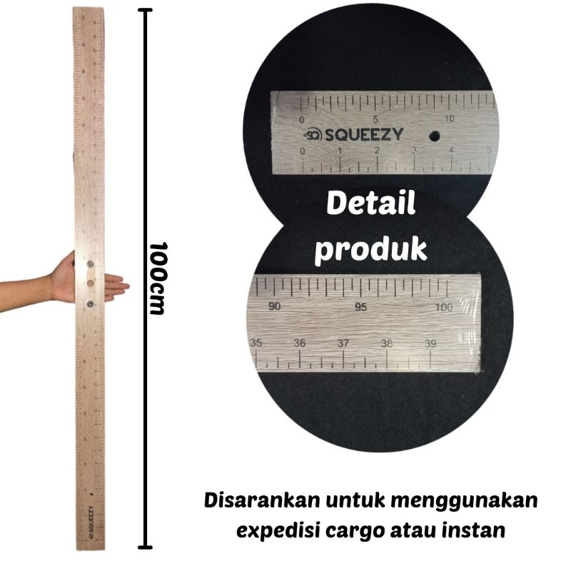 Jual ALAT SKALA UKUR PENGGARIS KAYU MDF LURUS PIPIH GEPENG POLA JAHIT ...