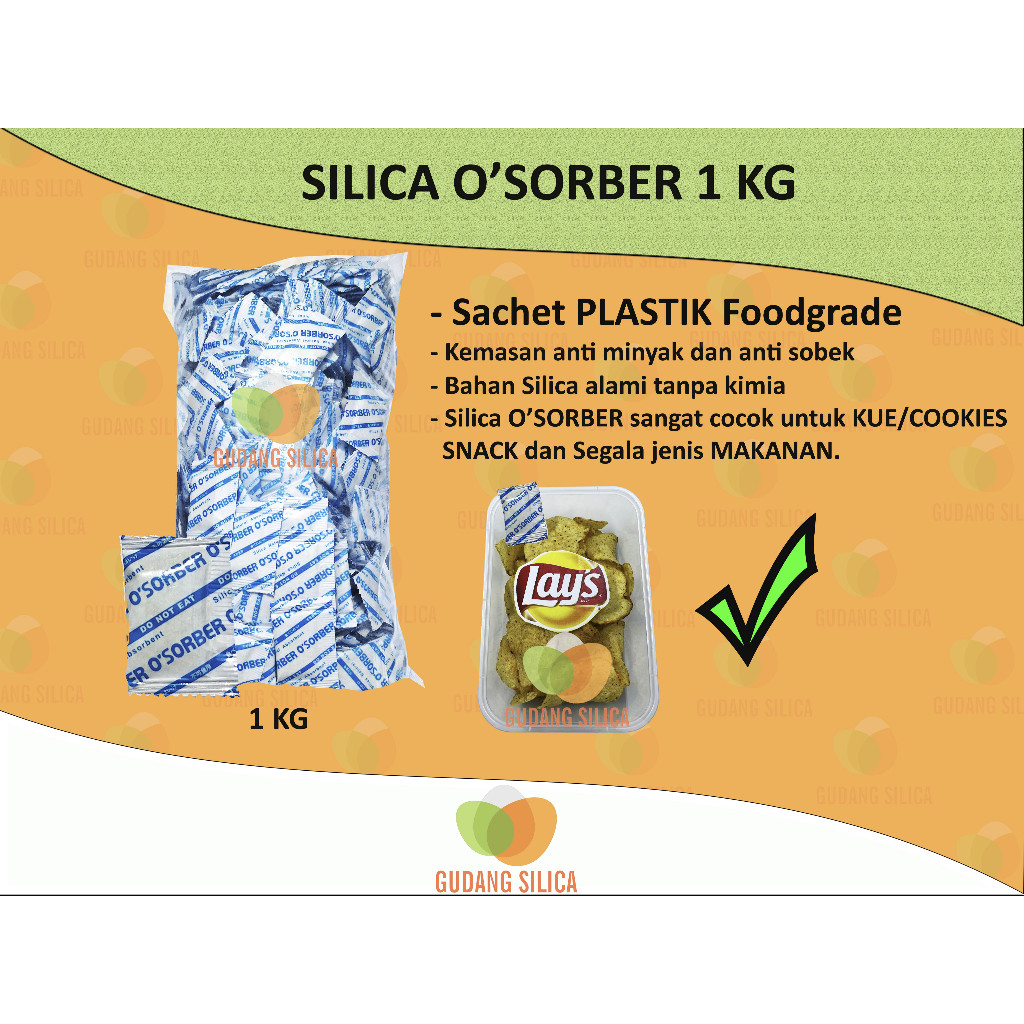 Jual SILICA GEL OSORBER 1KG FOODGRADE TERSERTIFIKASI (KUALITAS OBUSTER ...