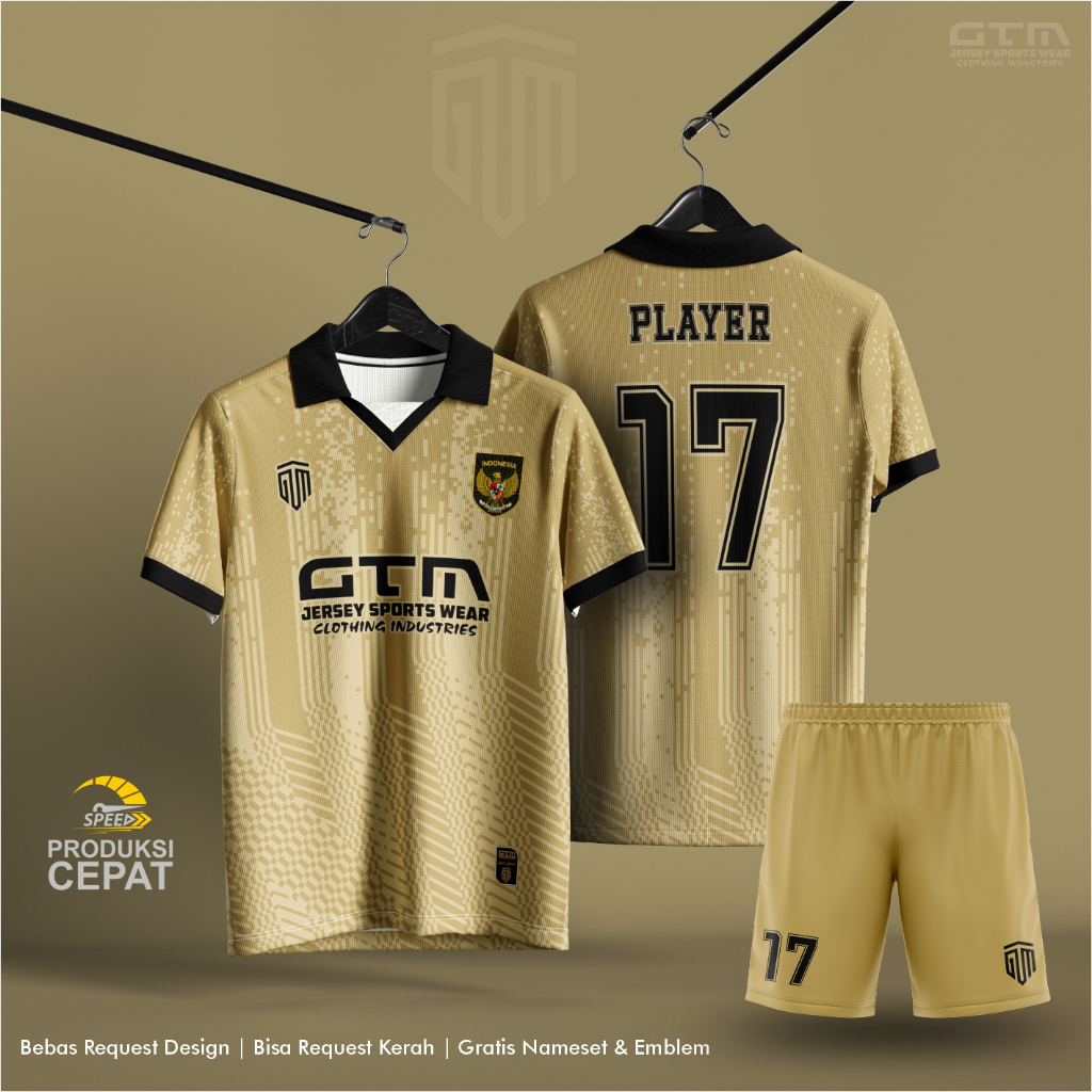 Jual JERSEY BOLA FUTSAL GOLD MILAN KERAH RETRO FREE CUSTOM DESIGN Shopee Indonesia