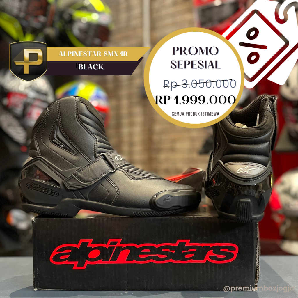 Jual SEPATU ALPINESTAR SMX R BLACK sepatu touring sepatu
