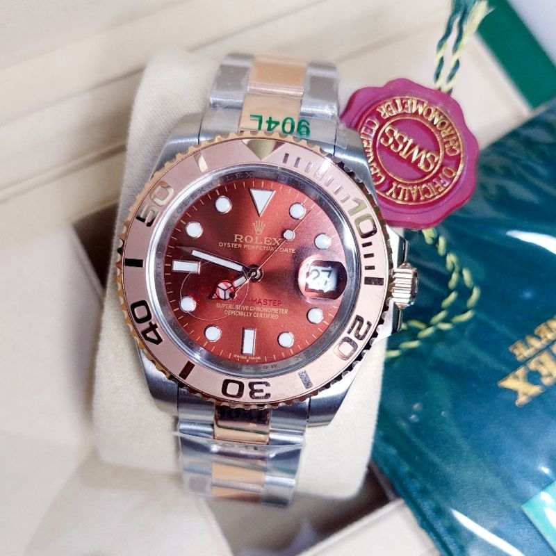 Jual Rolex Yacht Master Dual Tone Brown Dial Automatic Jam Tangan Pria Mm Shopee Indonesia