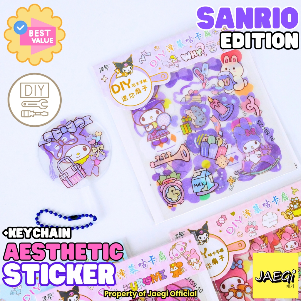 Jual Jaegi Diy Fan Sanrio Mini Sticker Aesthetic Premium Karakter