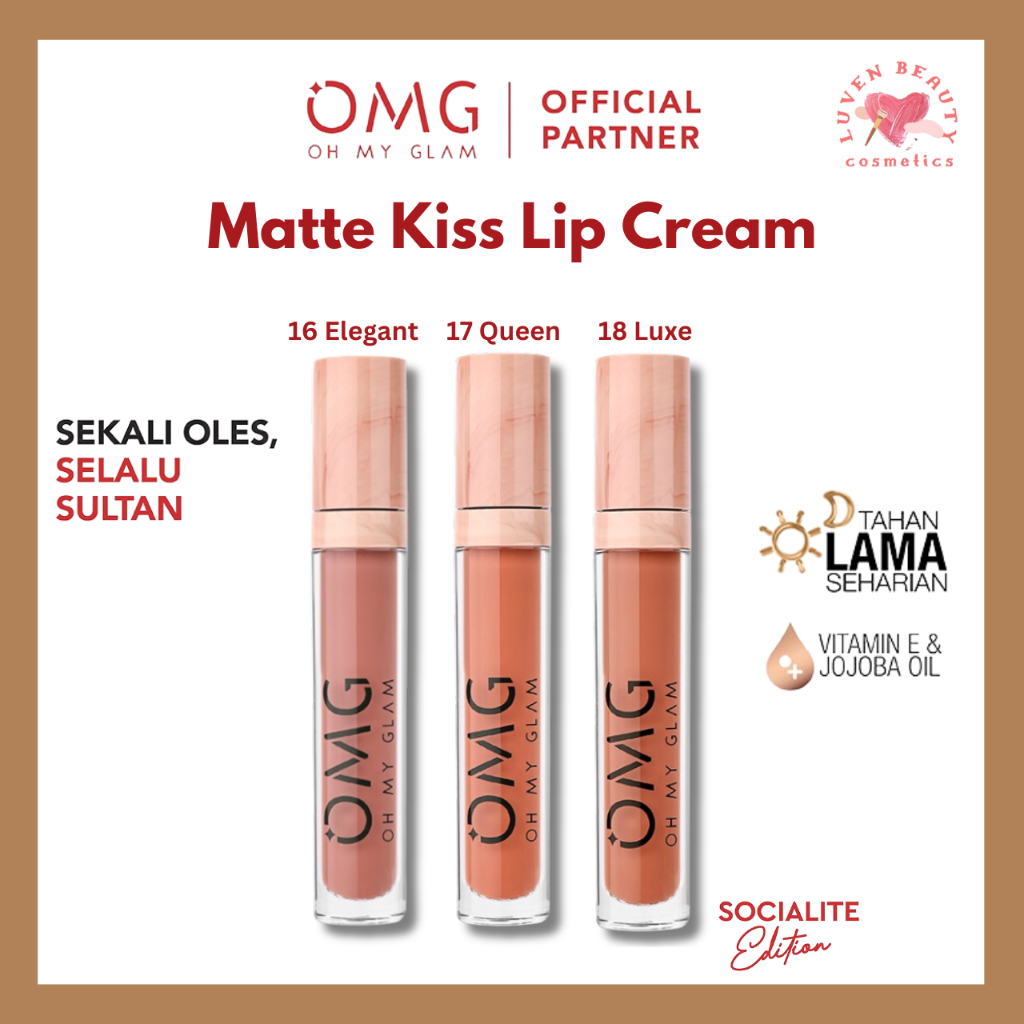 Jual OMG Oh My Glam Matte Kiss Lip Cream 3.5gr | OMG Coffee Edition ...