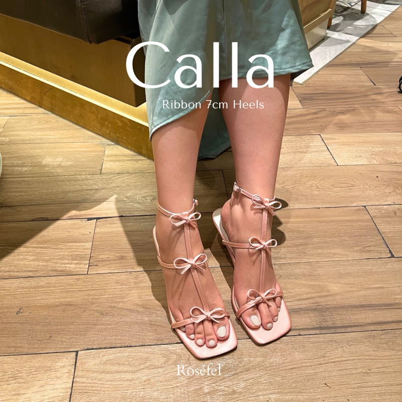 Jual ROSEFEL - Calla Ribbon Heels in 7cm | Sandal Heels Pita | Shopee ...