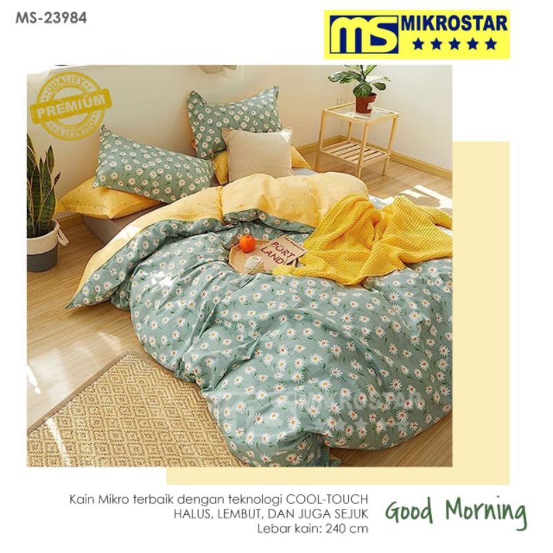 Jual kain meteran microtex/polymicrotex motif Good morning hijau ...