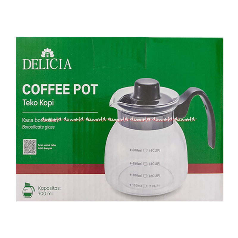 Jual Delicia Kris Foodware Coffee Pot 700ml Teko Kopi Kettle Glass