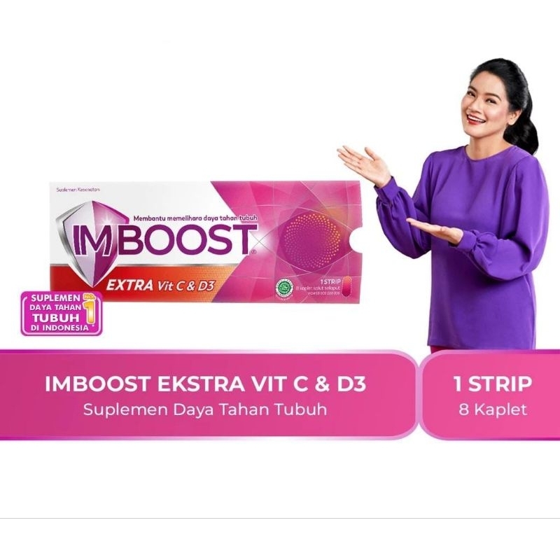 Jual IMBOOST EXTRA Vit C & D3 isi 8 tablet multivitamin | Shopee Indonesia