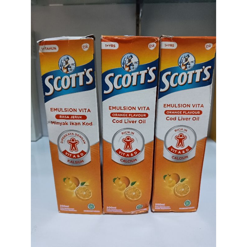 Jual Scott's Emulsion vitamin rasa jeruk 200ml | Shopee Indonesia