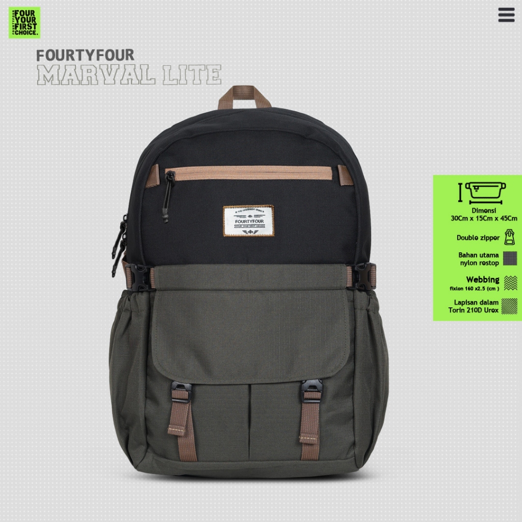 Jual Tas Ransel Pria Casual FOURTYFOUR MARVAL 1.0 - Backpack Distro ...