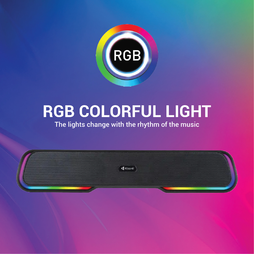 Jual Speaker Portable Bluetooth LED-913 RGB Stereo Bass KISONLI ...