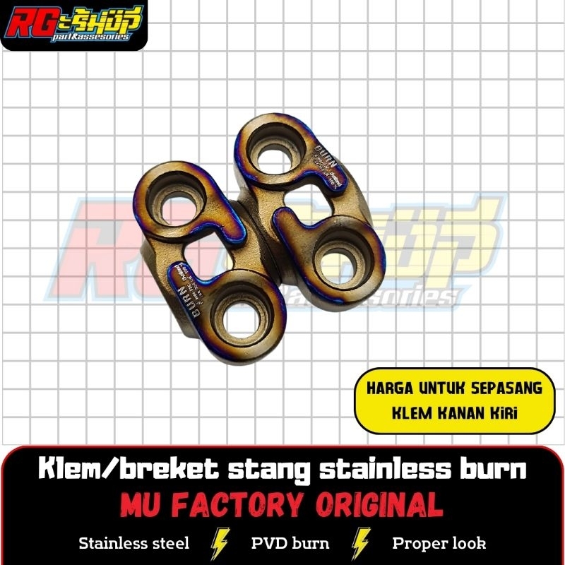 Jual Raiser Klem Breket Stang Setang Stir Titan Titanium Burn Pcx Nmax