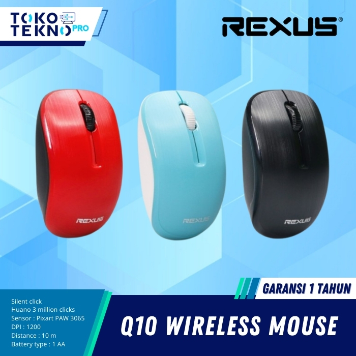 Jual Rexus Q10 Wireless Office Silent Mouse Garansi Resmi | Shopee ...