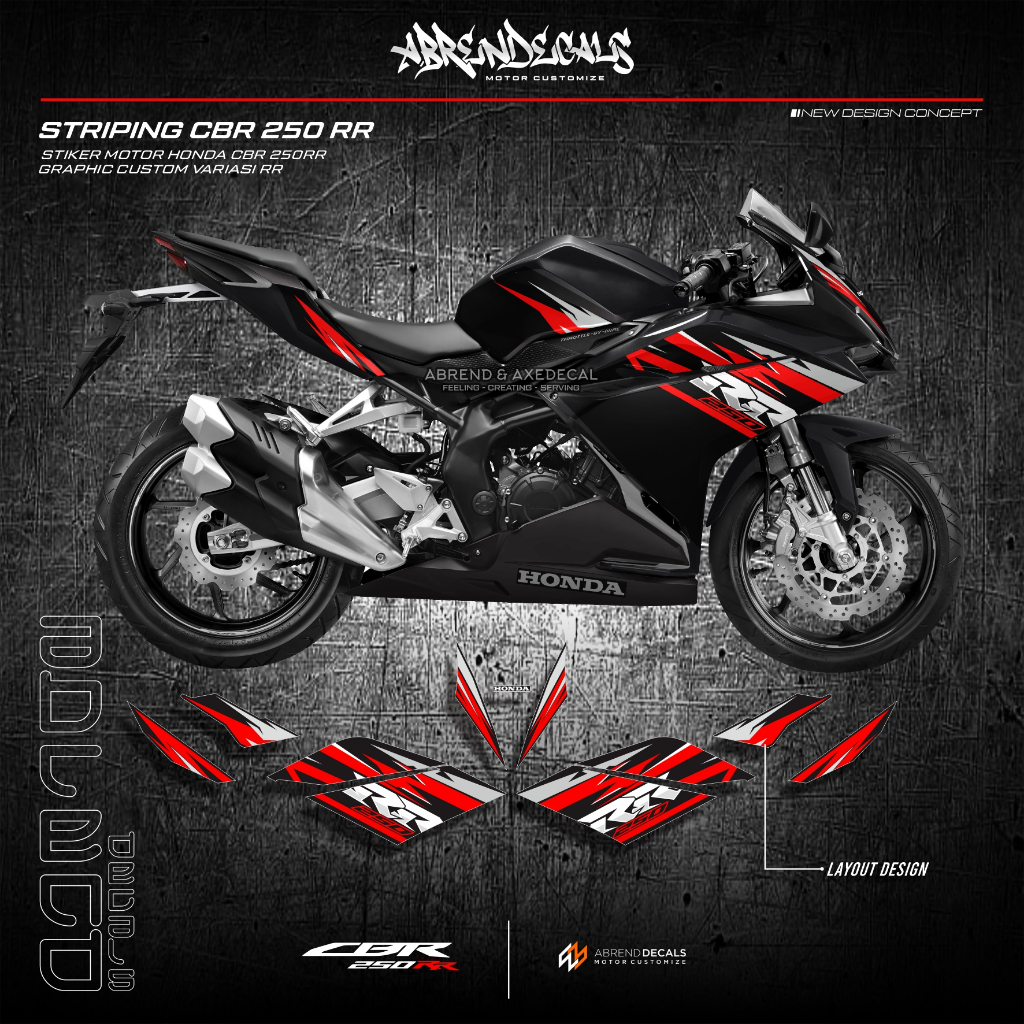 Jual Stiker CBR 250RR Graphic Black Racing RR / Stiker Motor Honda CBr ...