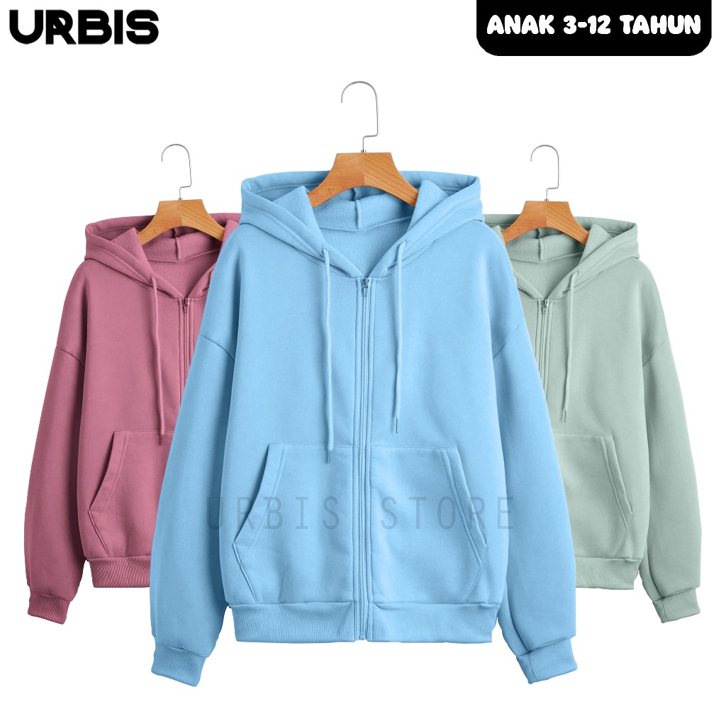 Jual Jaket Sweater Hoodie Zipper Polos Anak Usia 3-12 Tahun Laki-laki ...