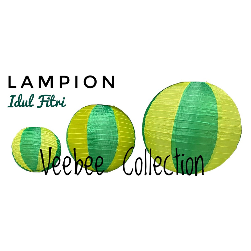 Lampion Kain hijau Kuning/ lampion lebaran/ hiasan dekorasi lebaran idul fitri