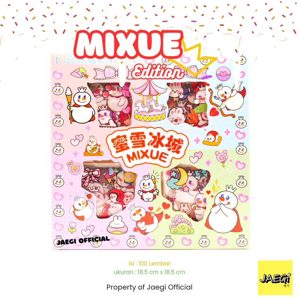 Jual JAEGi - Sticker Mixue Aesthetic Box isi 100 Pcs Premium | Shopee ...