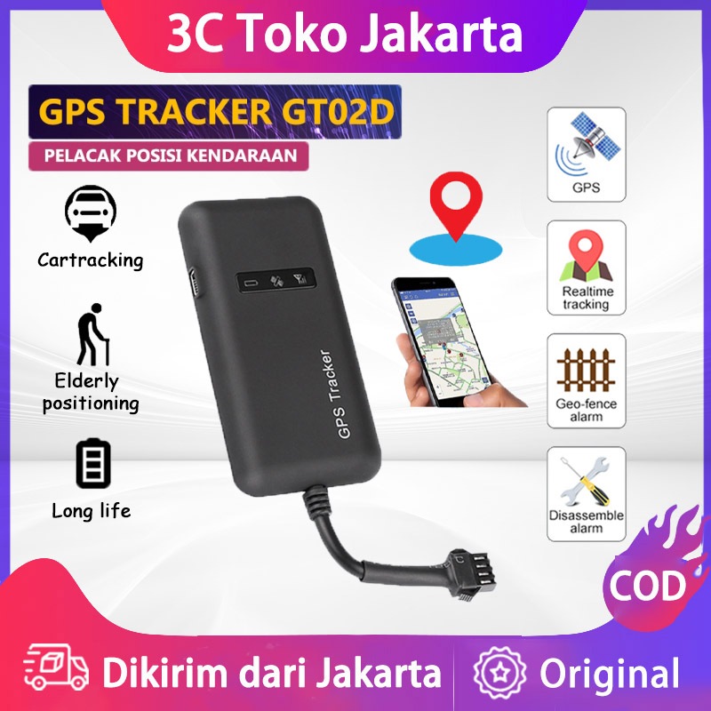 Jual GT02A Pelacak Motor/Mobil GPS Tracker APP GPS Tracker GSM GPRS