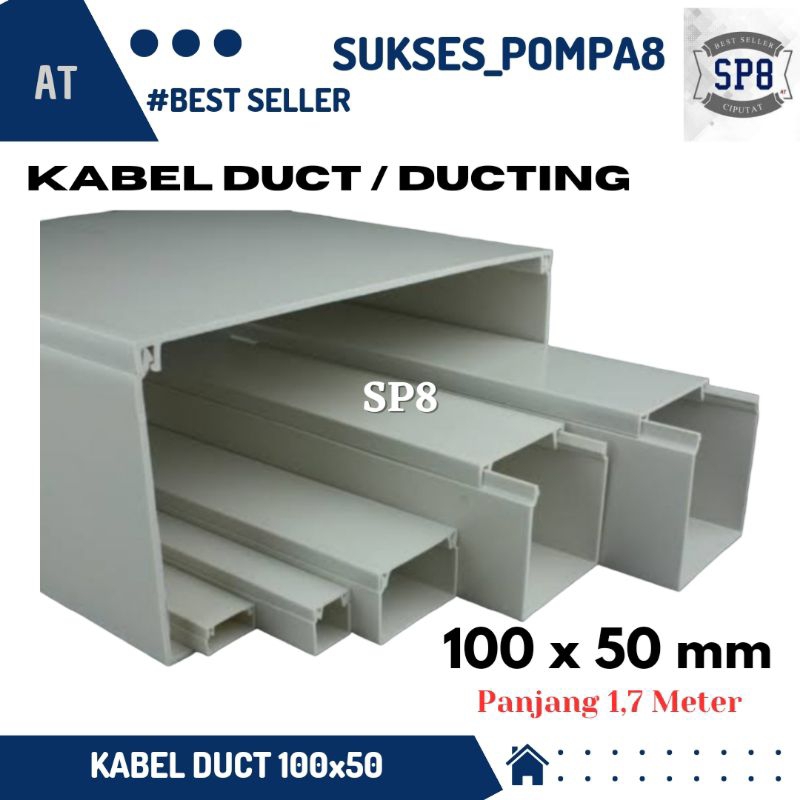 Jual Kabel DUCT / Trunking 100x50 (1,7 Meter) Polos / Wiring DUCT ...