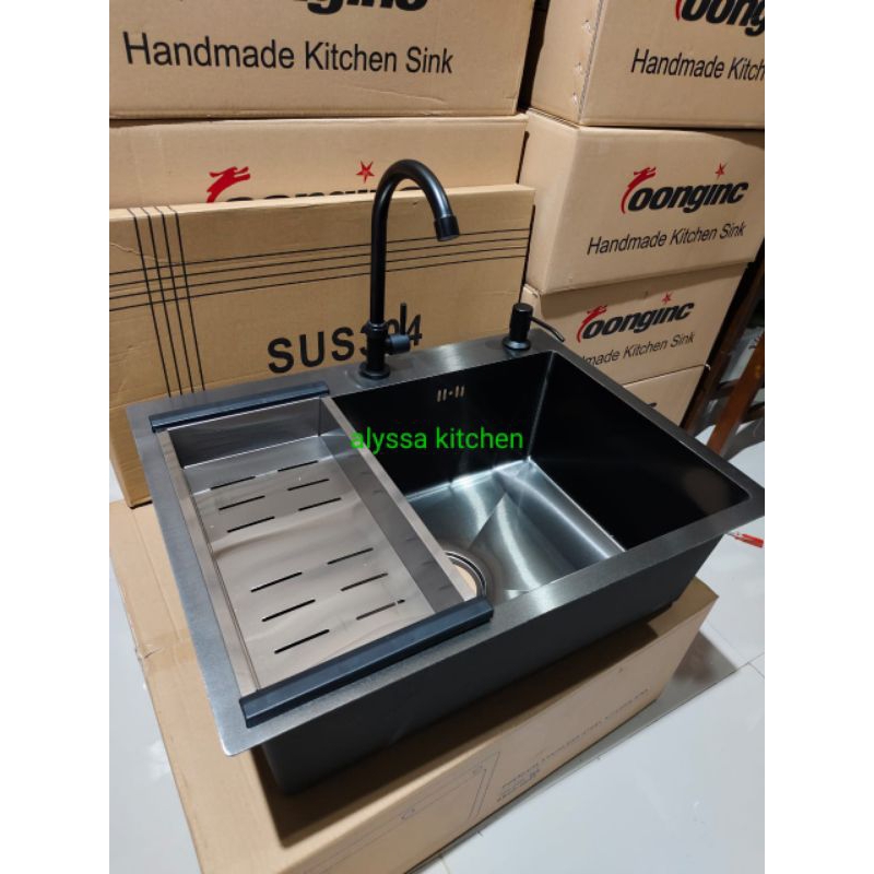 Jual Jual Paket Komplit Kitchen Sink Hitam Black Paket Kran Pipa