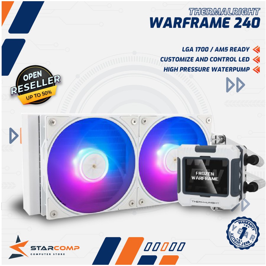 Jual THERMALRIGHT Frozen Warframe 240 Black / White ARGB LCD Water ...