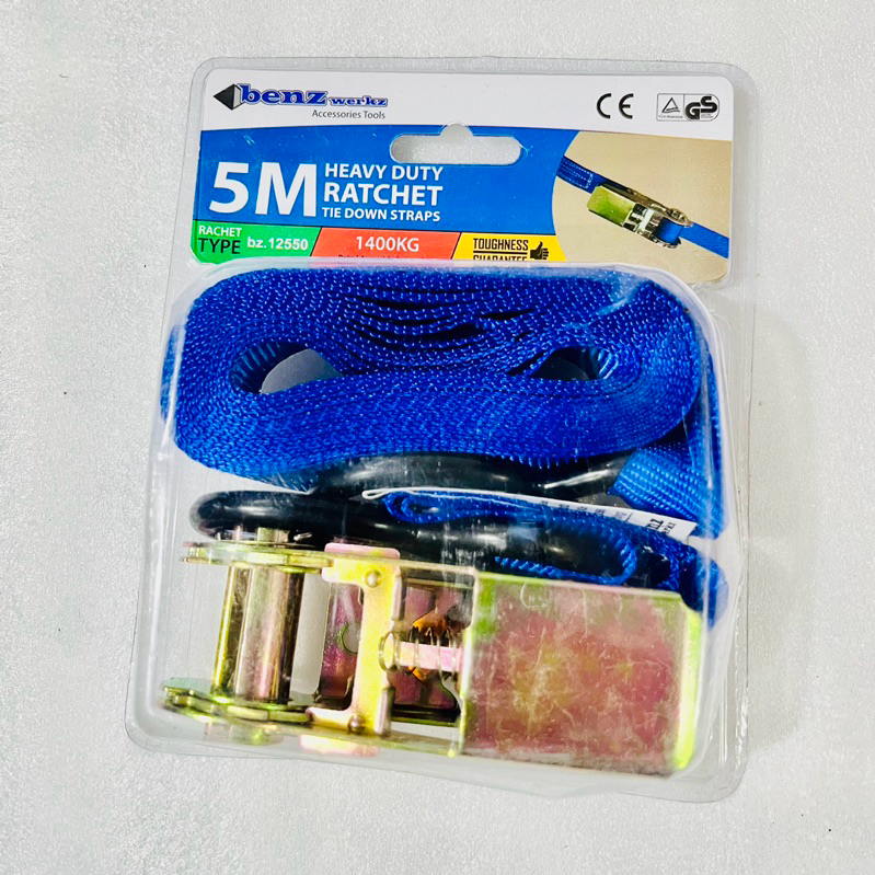 Jual Tali Pengikat Barang Cargo Rachet Tie Down 1 X5m Benzwerkz