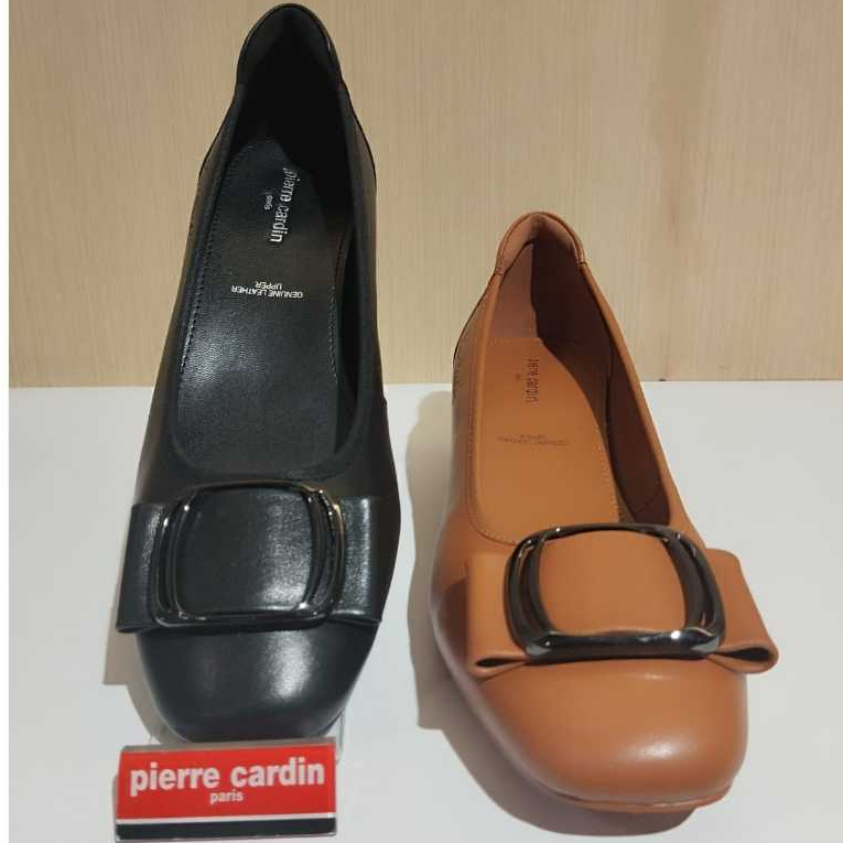 Pierre Cardin 1506 Sepatu Pantofel Wanita Warna Black dan Tan