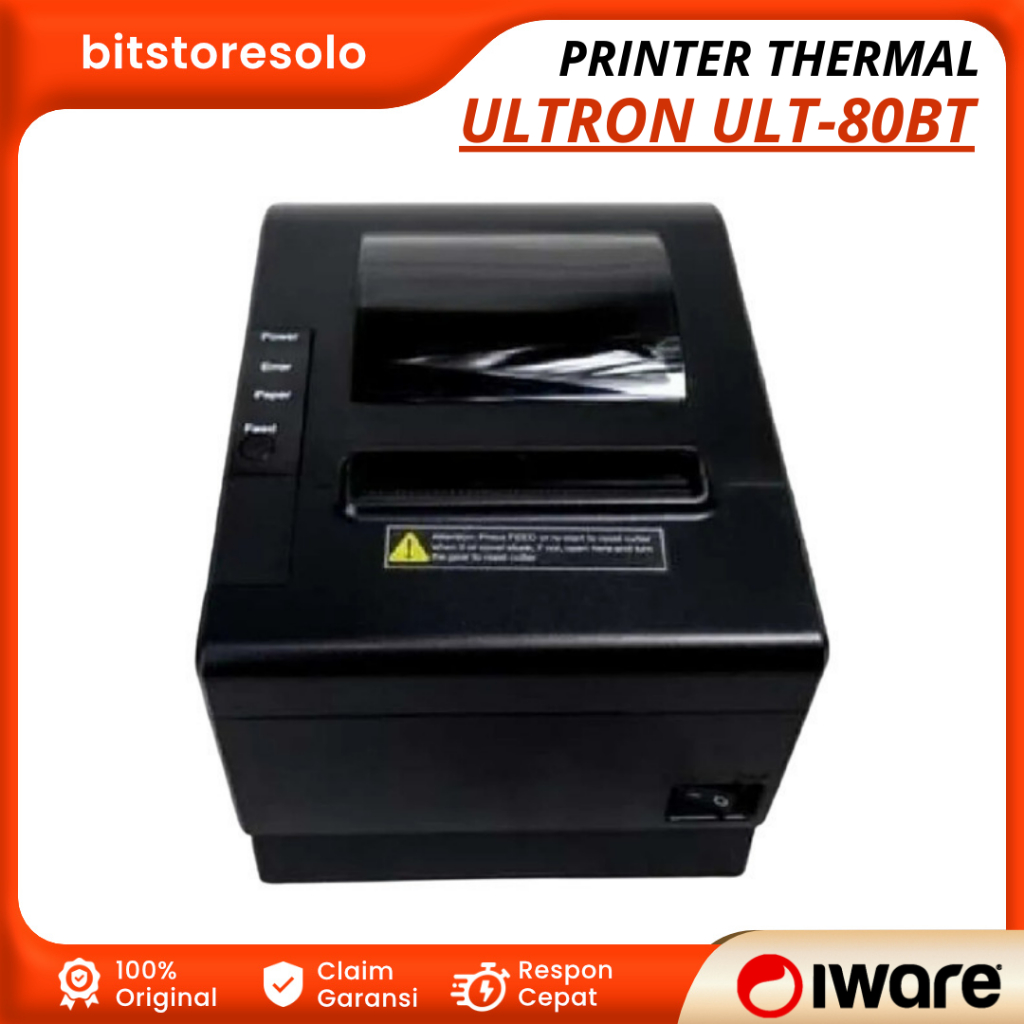 Jual PRINTER THERMAL 80 MM BLUETOOTH + USB ULTRON ULT-80BT IWARE HIGH ...